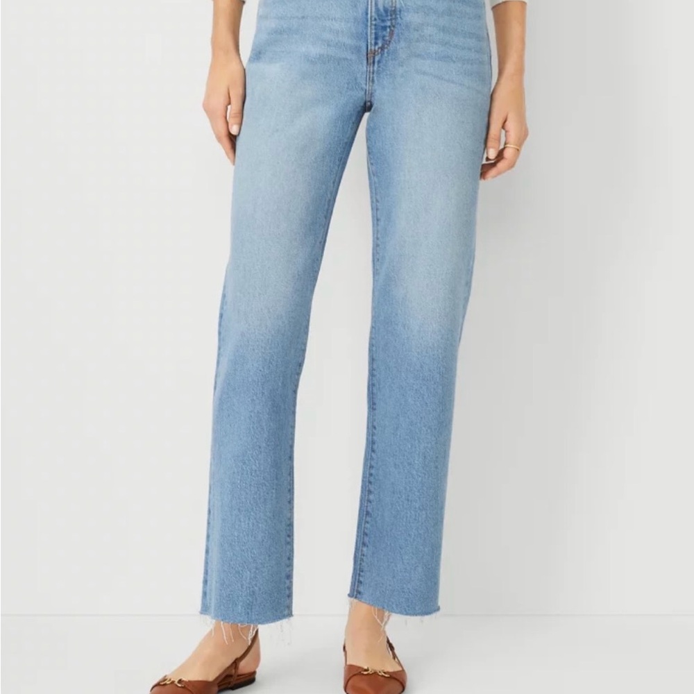 Ann Taylor Light Wash Straight-Leg Jeans